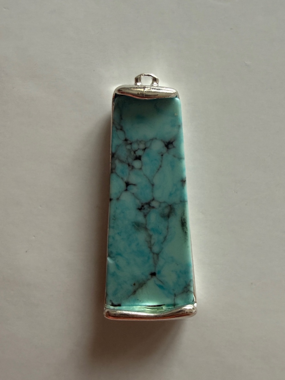 Women’s Turquoise Stone Pendant Necklace - Blue Silver Setting